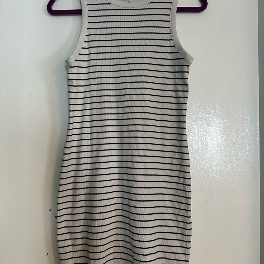 A New Day Black and White Halter Sheath Mini Dress